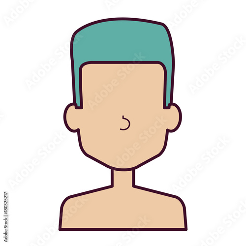 young man shirtless avatar character vector illustration design