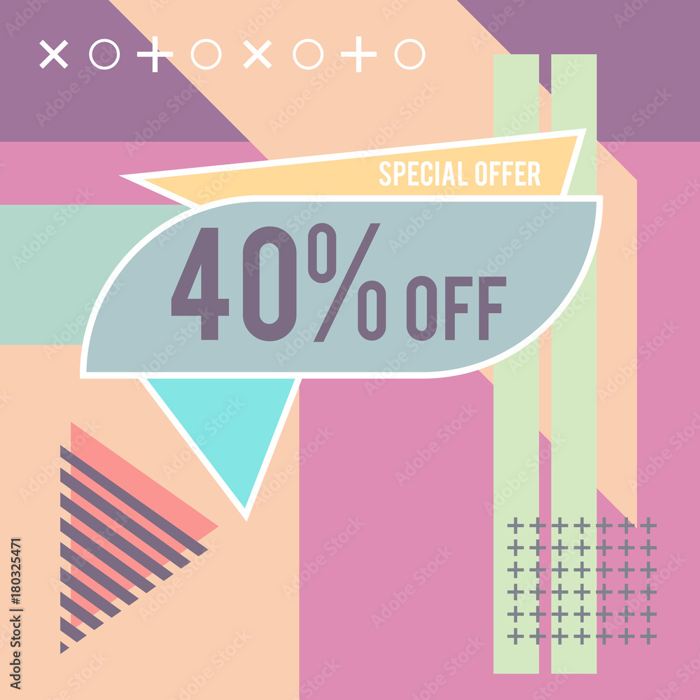 Super Sale modern banner in the Memphis style Super Sale modern banner in the Memphis style