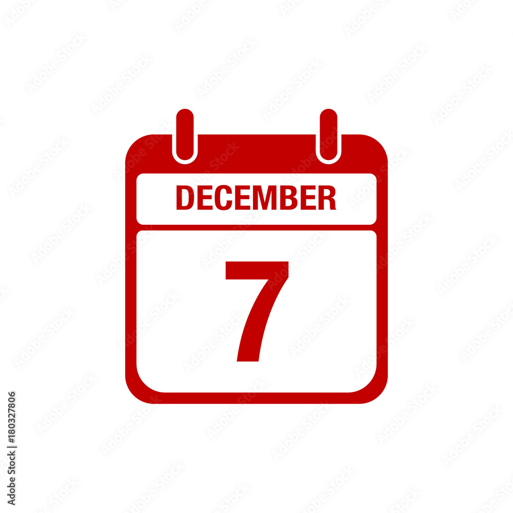 7 december calendar red icon 7 december calendar red icon