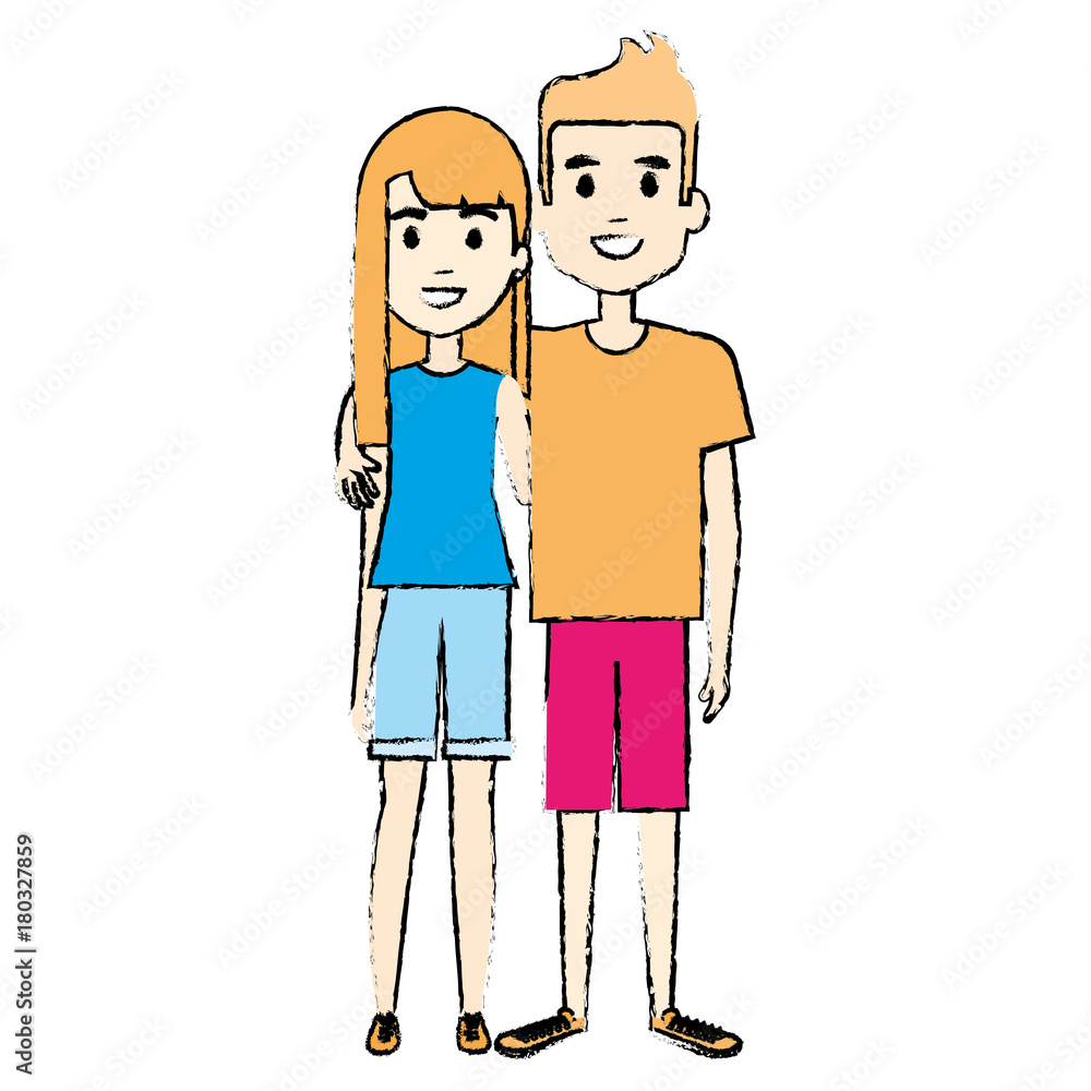 lovers couple avatars characters vector illustration design lovers couple avatars characters vector illustration design