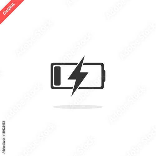 Battery charge icon isolated on white background