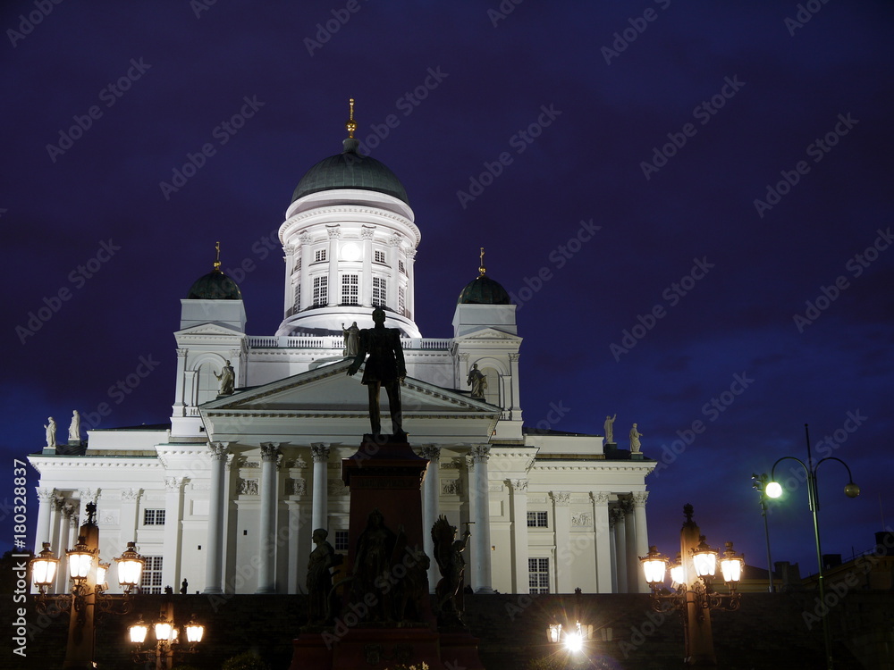 Helsinki Cathedral at night in Helsinki, Finland Helsinki Cathedral at night in Helsinki, Finland