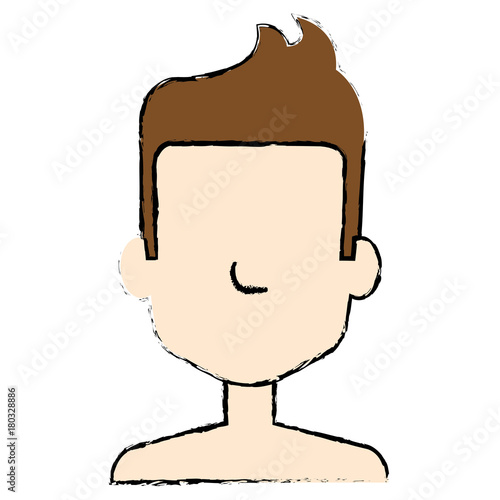 young man shirtless avatar character vector illustration design