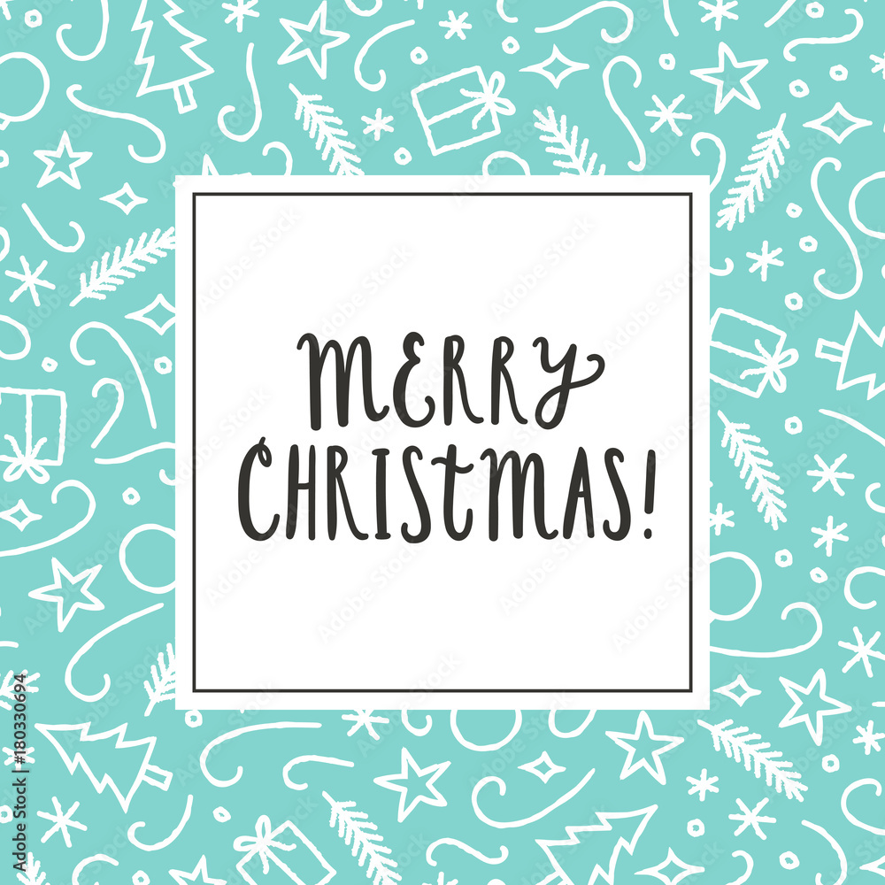 Christmas greeting card. Vector hand drawn illustration Christmas greeting card. Vector hand drawn illustration