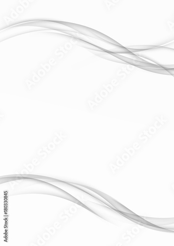 Grey wave smooth border swoosh lines background template