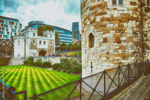 The Tower of London on a overcast day, UK