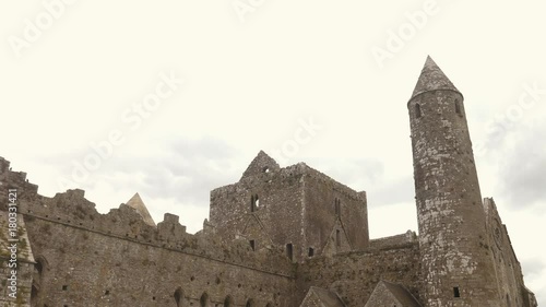 Tilt shot in the round tower of the Rock of Cashel, Ireland
