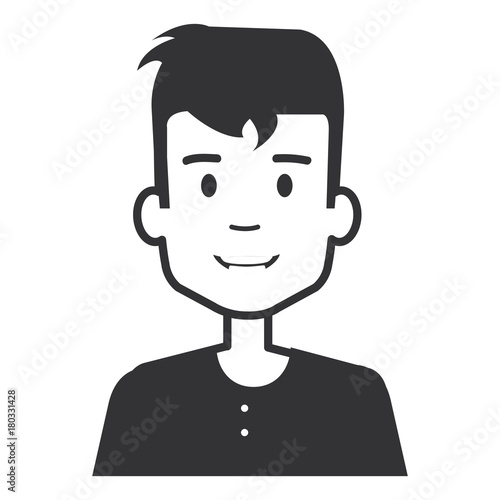 young man avatar character vector illustration design