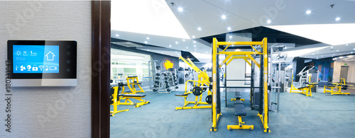 smart screen with smart home with modern gym