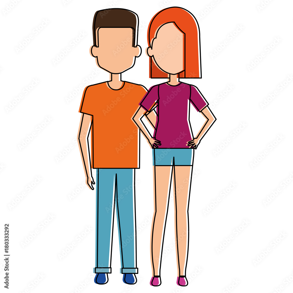 lovers couple avatars characters vector illustration design lovers couple avatars characters vector illustration design