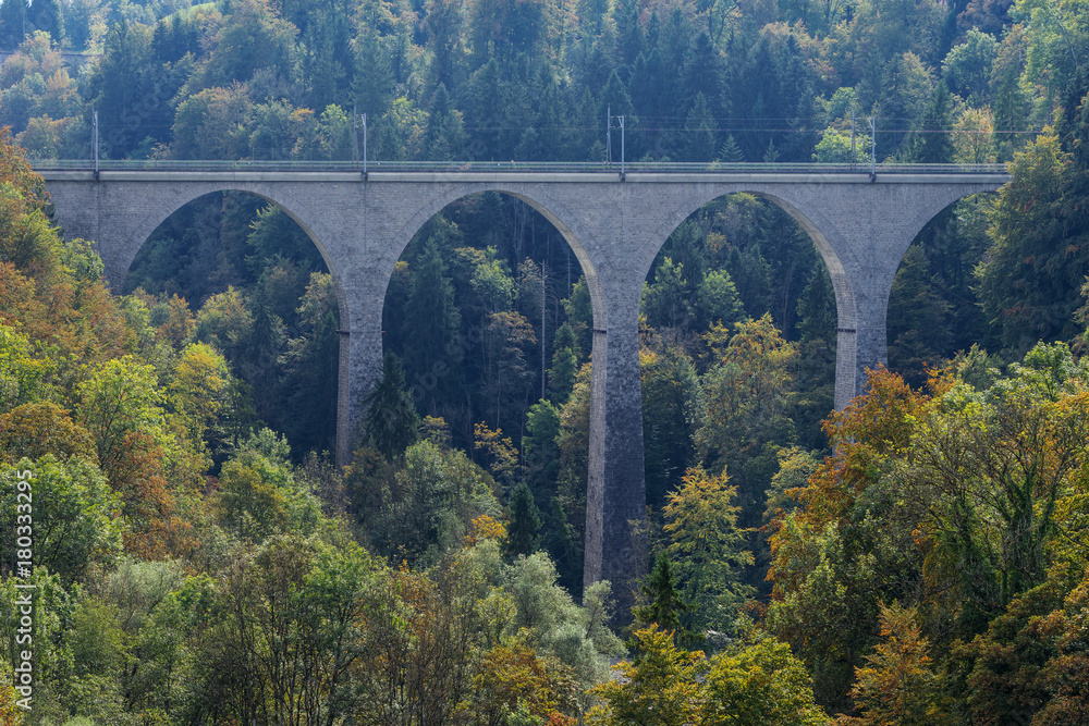 St. Gallen Bridge Trail, mountains and peaks landscape background, natural environment. Saint Gallen, Switzerland, Europe St. Gallen Bridge Trail, mountains and peaks landscape background, natural environment. Saint Gallen, Switzerland, Europe
