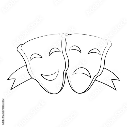 Theater masks symbol icon vector illustration graphic design
