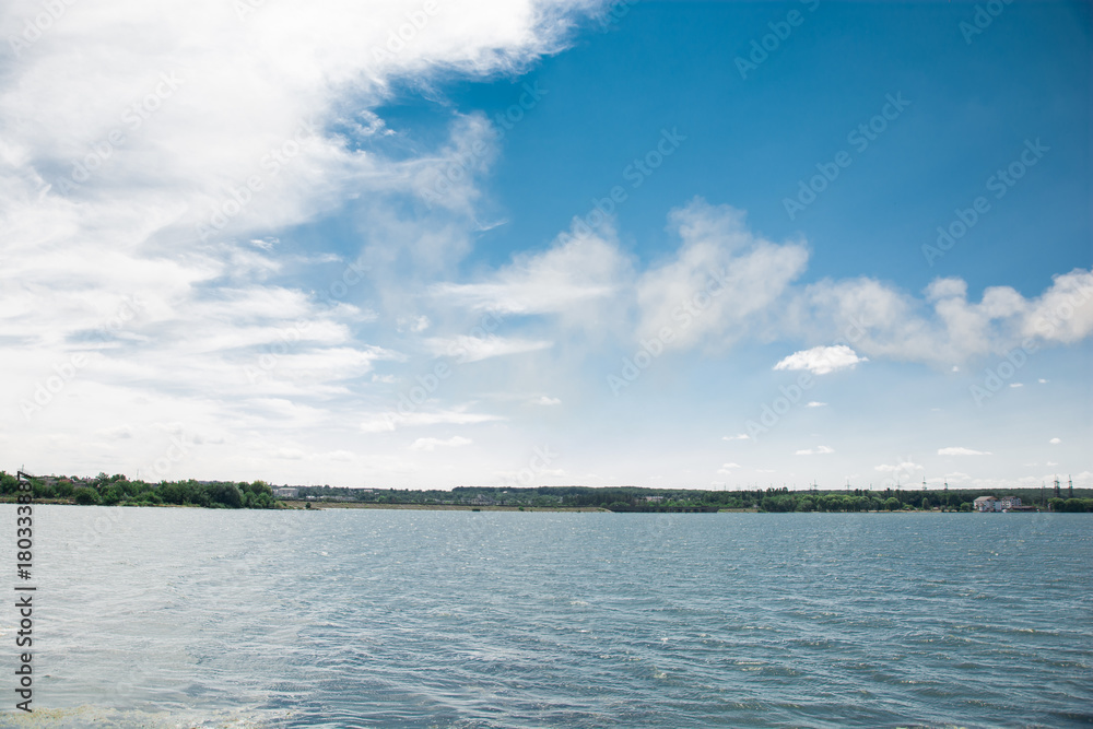 The bay of the river on a sunny day The bay of the river on a sunny day