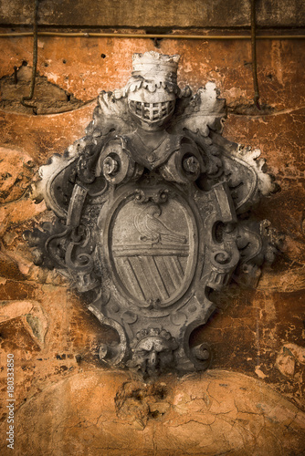 Old heraldic emblem with angels Kotor Montenegro