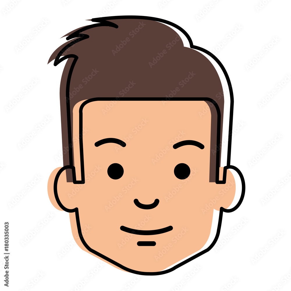 Fototapeta premium young man head avatar character vector illustration design