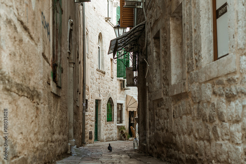 Narrow streets of old european city. © GolubaPhoto