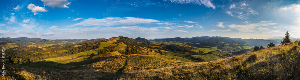 Panoramic view of the Pieniny Mountains.