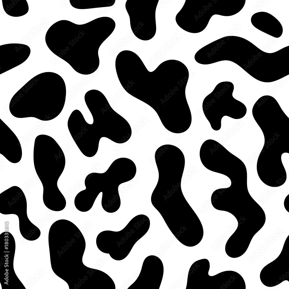 Cow texture pattern. Black and white seamless background. Vector illustration Cow texture pattern. Black and white seamless background. Vector illustration