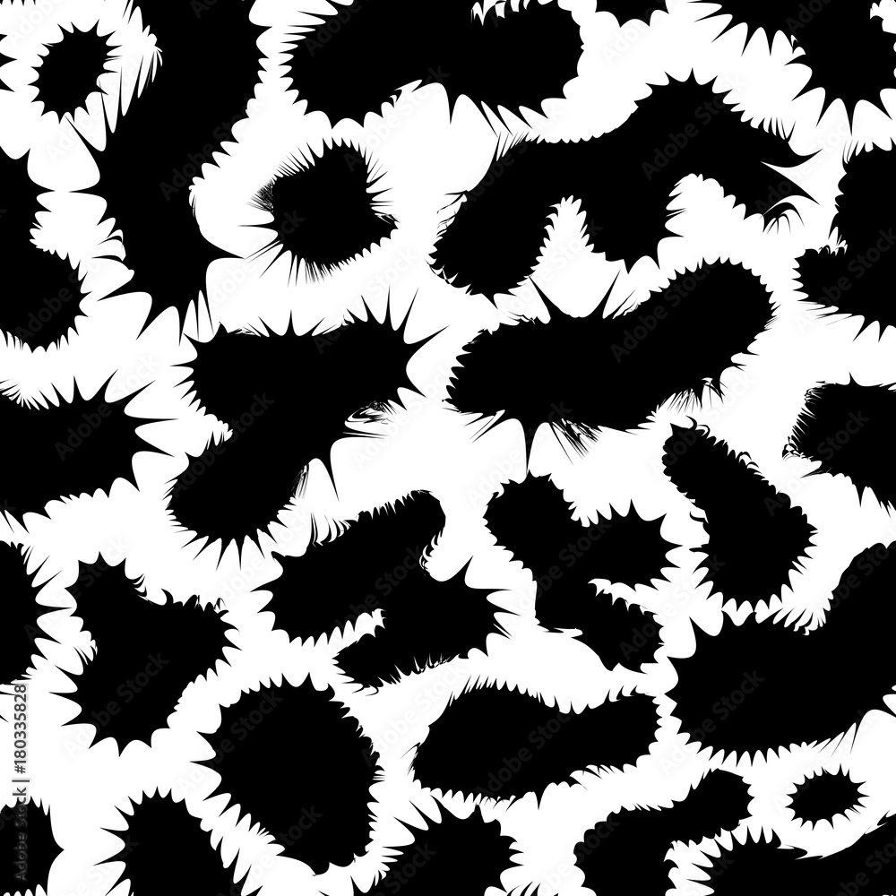 Animal style texture pattern. Black and white seamless background. Vector illustration