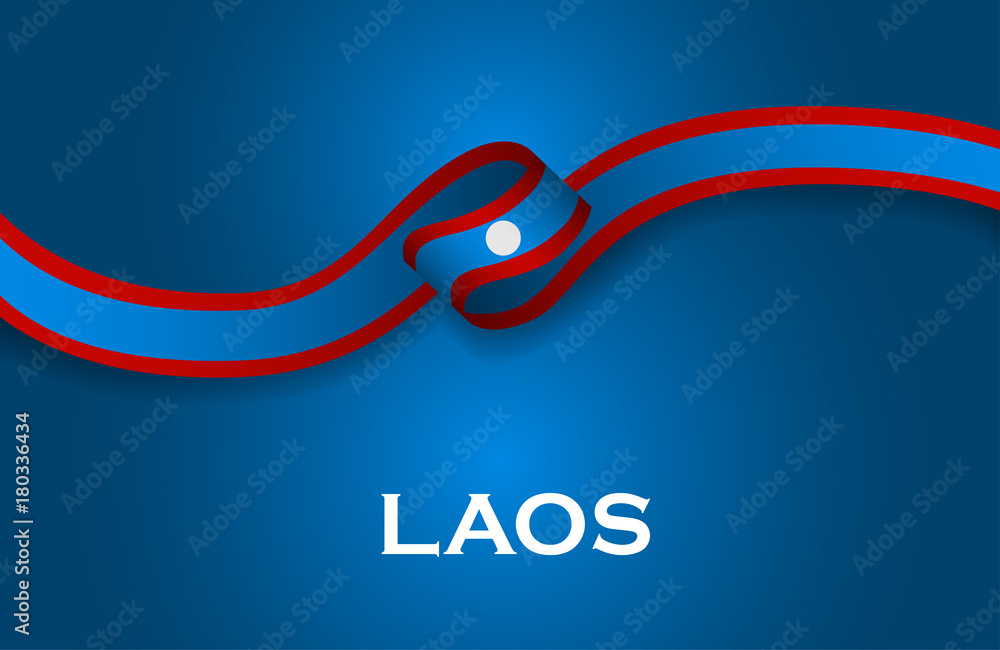 Laos luxury style flag ribbon classic style. Vector Illustration Laos luxury style flag ribbon classic style. Vector Illustration