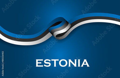 Estonia luxury style flag ribbon classic style. Vector Illustration