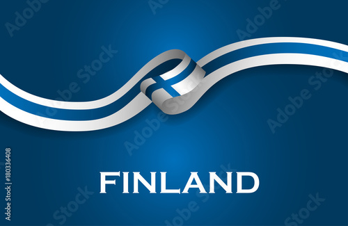 Finland luxury style flag ribbon classic style. Vector Illustration