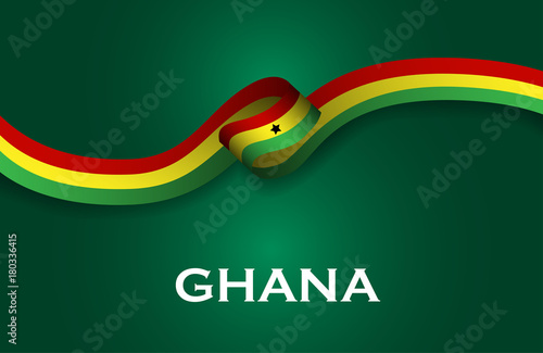 Ghana luxury style flag ribbon classic style. Vector Illustration