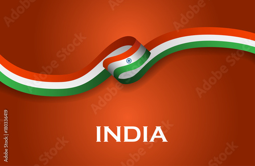 India luxury style flag ribbon classic style. Vector Illustration