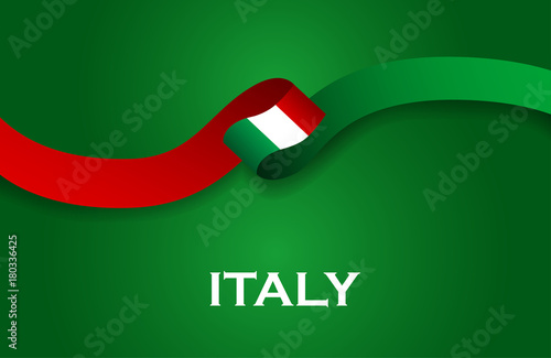 Italy luxury style flag ribbon classic style. Vector Illustration