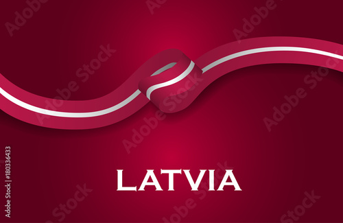 Latvia luxury style flag ribbon classic style. Vector Illustration