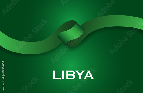 Libya luxury style flag ribbon classic style. Vector Illustration