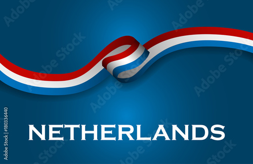 Netherlands luxury style flag ribbon classic style. Vector Illustration