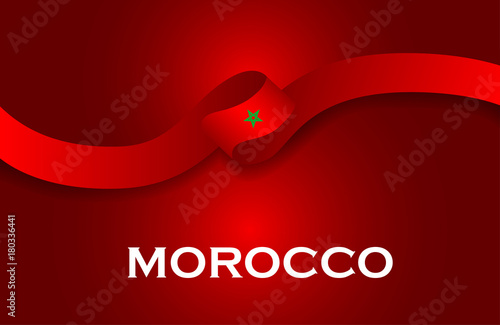 Morocco luxury style flag ribbon classic style. Vector Illustration