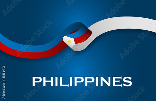 Philippines luxury style flag ribbon classic style. Vector Illustration