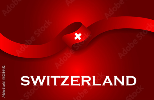 Switzerland luxury style flag ribbon classic style. Vector Illustration