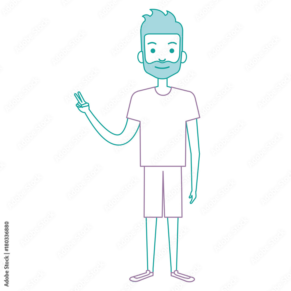 young man avatar character vector illustration design