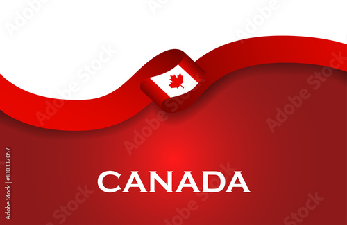 Canada sport style flag ribbon classic style. Vector Illustration