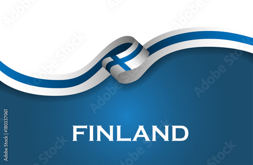 Finland sport style flag ribbon classic style Fototapet
