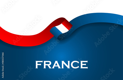 France sport style flag ribbon classic style. Vector Illustration