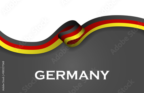 Germany sport style flag ribbon classic style. Vector Illustration