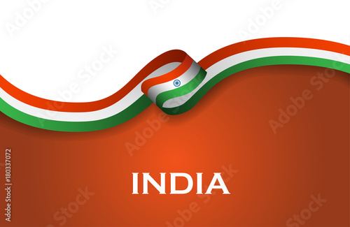 India sport style flag ribbon classic style. Vector Illustration