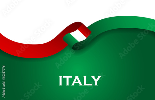 Italy sport style flag ribbon classic style. Vector Illustration
