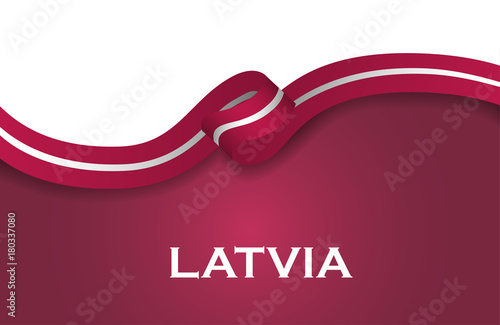 Latvia sport style flag ribbon classic style. Vector Illustration