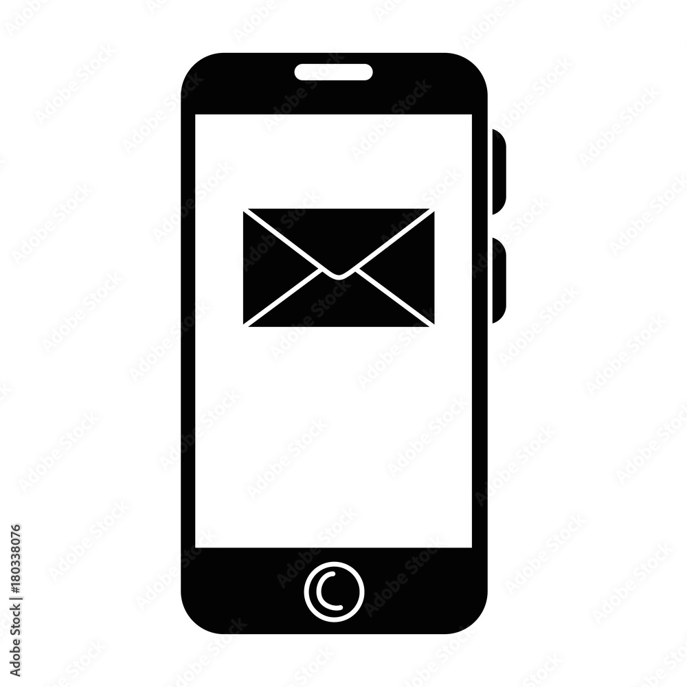 smartphone device with envelope vector illustration design smartphone device with envelope vector illustration design