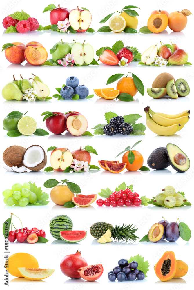 Früchte Frucht Obst Collage Apfel Banane Orangen Erdbeere Äpfel Melone biologisch Früchte Frucht Obst Collage Apfel Banane Orangen Erdbeere Äpfel Melone biologisch