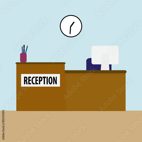 Reception service hotel desk business office concept