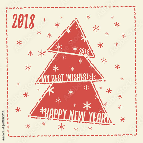New year and christmas greeting card