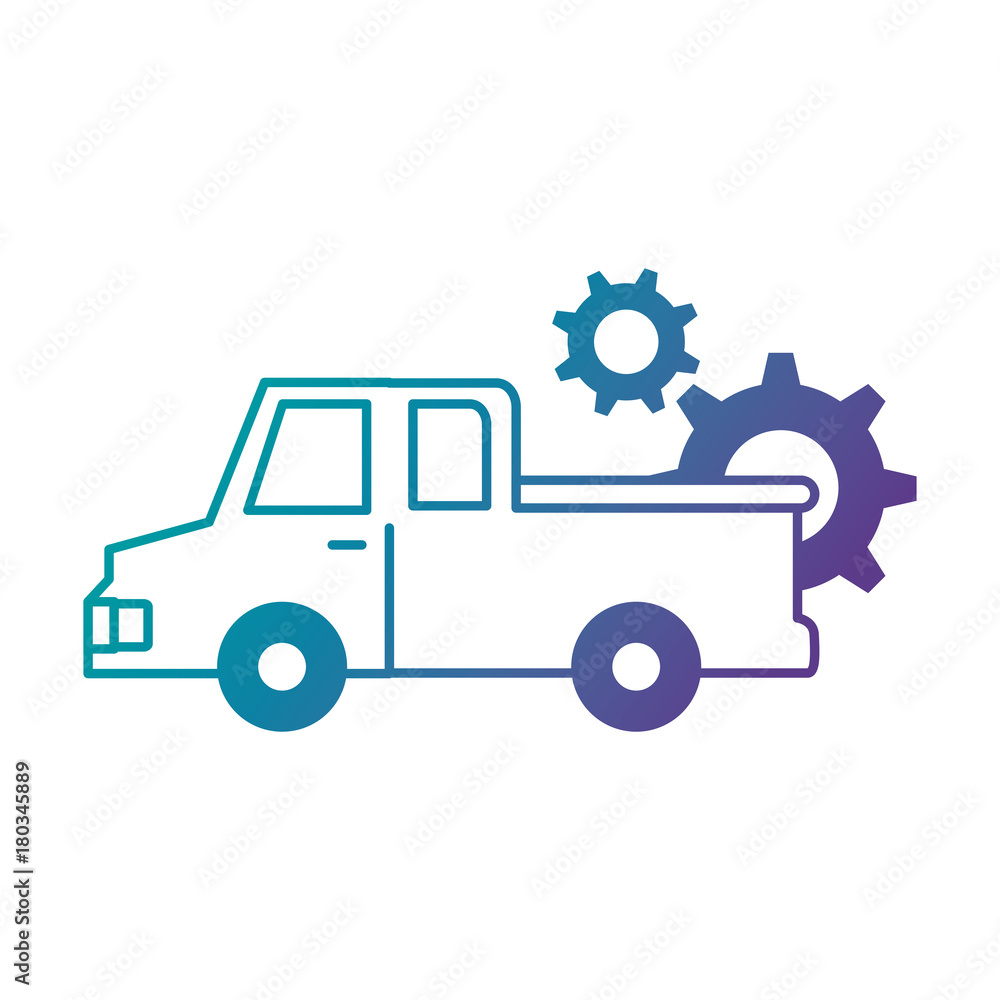 delivery truck with gears vector illustration design delivery truck with gears vector illustration design