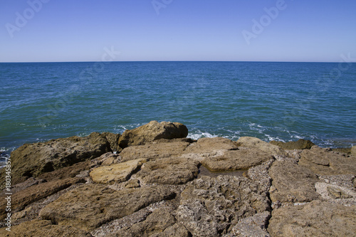 waves of sea and rocks