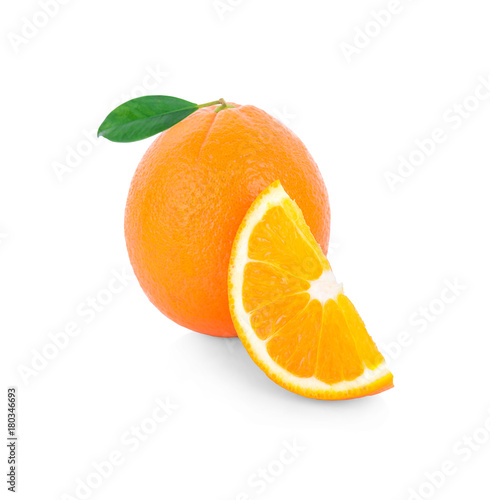 Orange fruit. Orang slice isolate on white